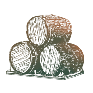 Three stacked barrels