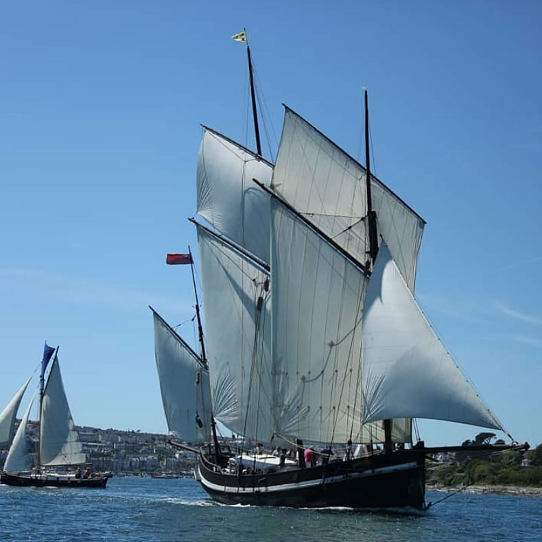 Grayhound Ship Sails Up on water